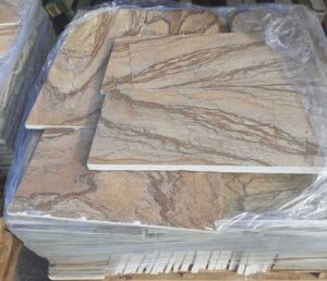 ορθογωνισμένη πλάκα Καρύστου καφέ